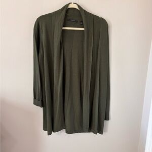 EUC - Cyrus - Forest Green Open Front Cardigan, size large